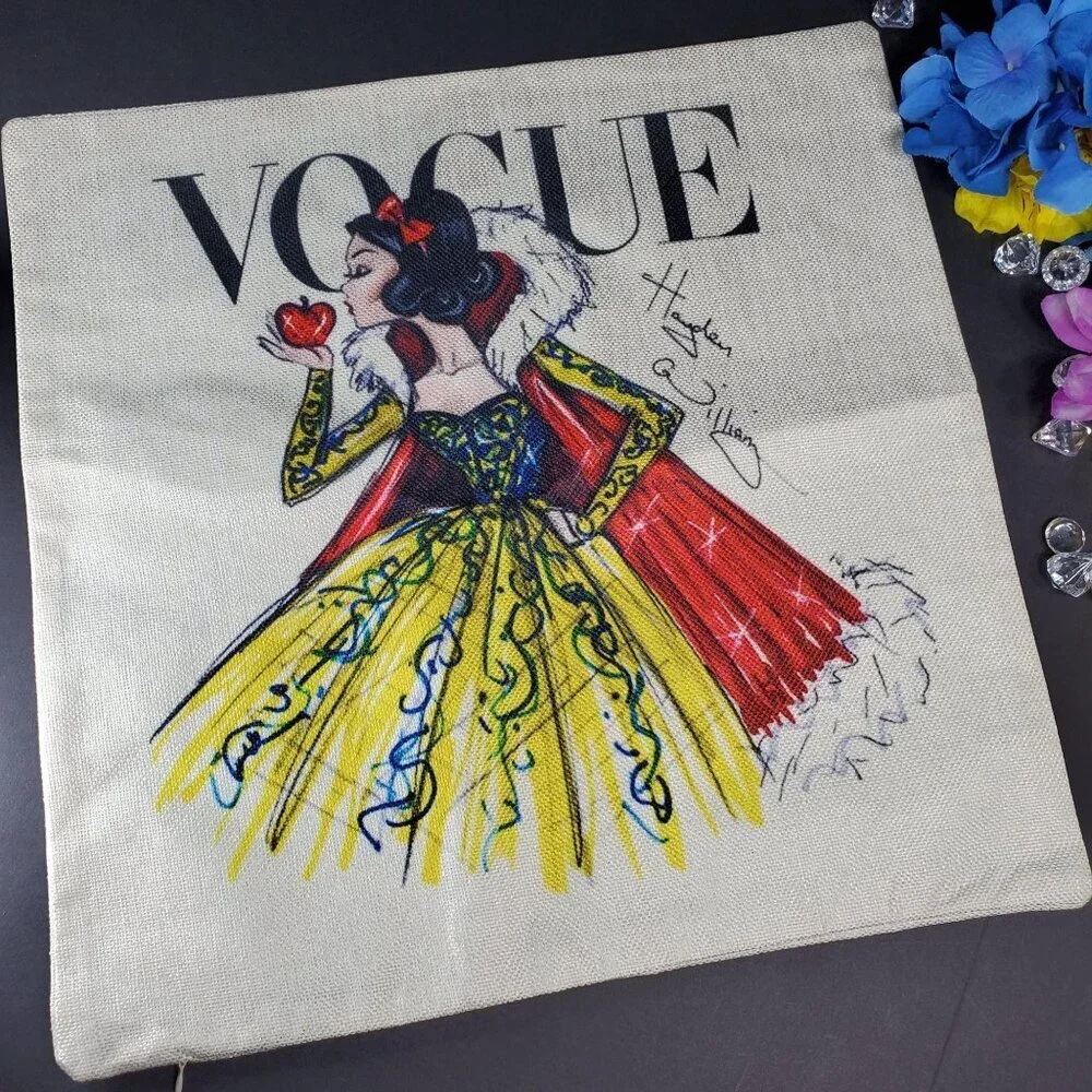 Snow White Throw Pillowcase Princess Home Decor Sham Accent Pillow Cushion Cover